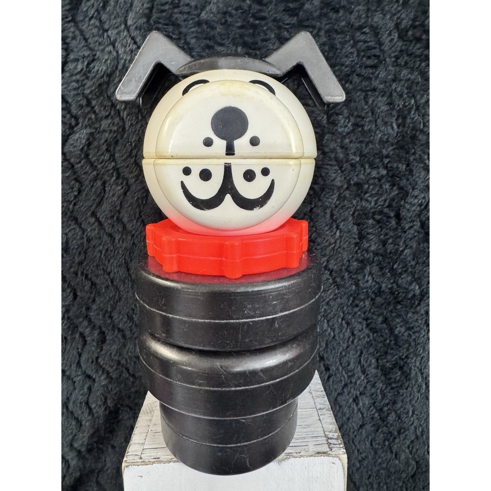 1976 Vtg. Fisher Price Little People Lucky Dog Stacking Toy Puzzle USA 8" tall